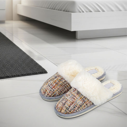 Faux Fur Mule Slipper - Black